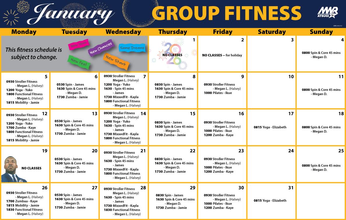 January Fitness Classes