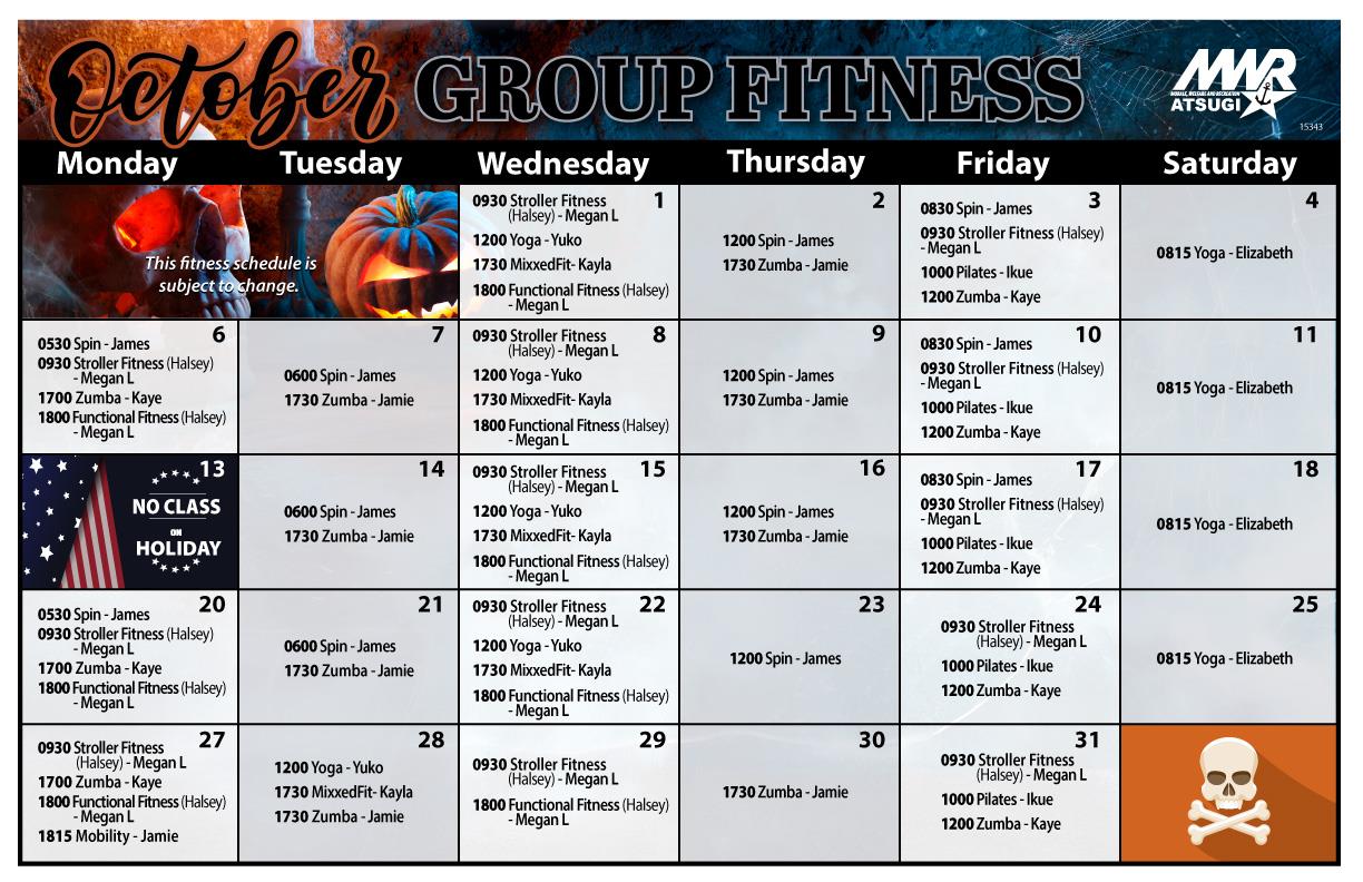 October Fitness Classes